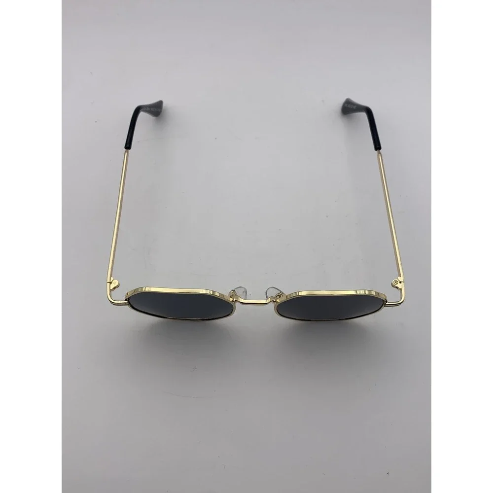 Mercedes Benz 743 Sunglasses Mens Gold Gray Round Geometric Metal Made In Italy